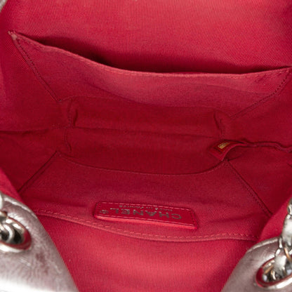 Chanel Small Quilted Metallic Aged Calfskin Gabrielle Bucket Bag