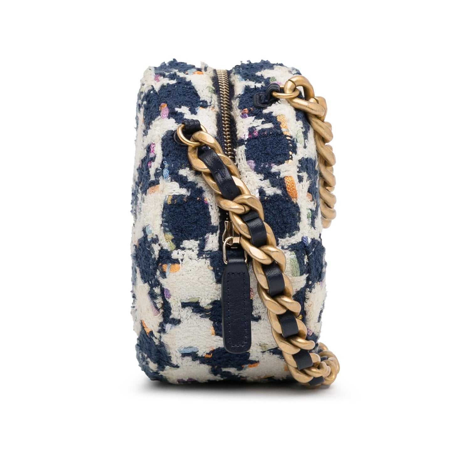 Chanel Tweed 19 Round Clutch With Chain