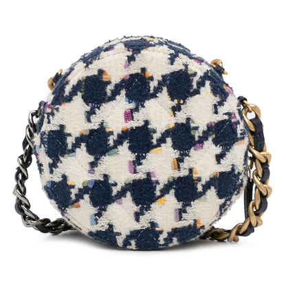 Chanel Tweed 19 Round Clutch With Chain