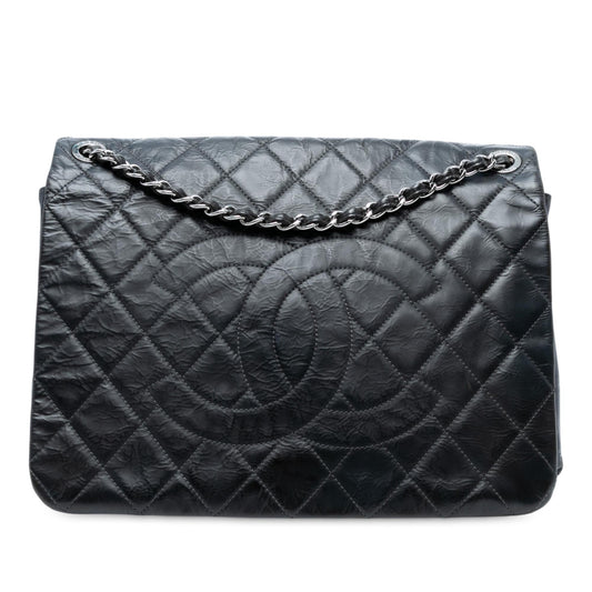 Chanel Xl Cc Glazed Quilted Calfskin Single Flap