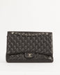 Chanel Black Caviar Quilted Single Flap Classic Maxi Bag
