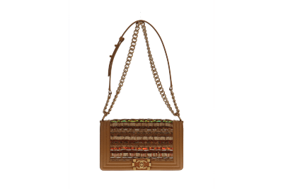 Chanel Boy Medium Leather Tweed Handbag