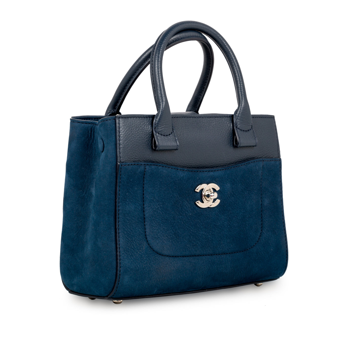 Chanel Coco Handle Calfskin Silver Shoulder Bag