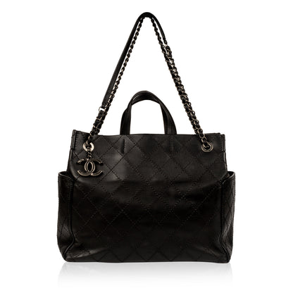 Chanel Shopping Tote Quilted Black Tote Bag