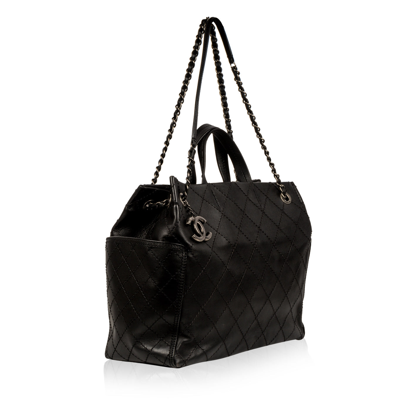 Chanel Shopping Tote Quilted Black Tote Bag