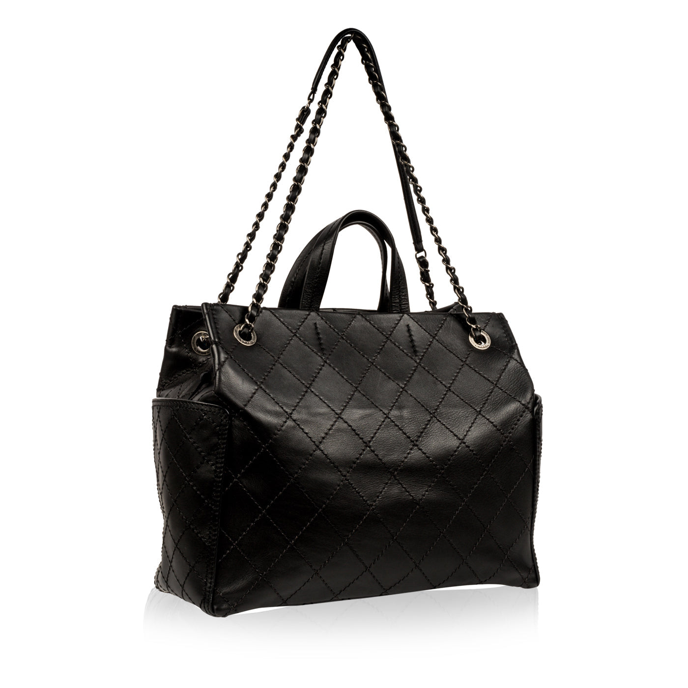 Chanel Shopping Tote Quilted Black Tote Bag