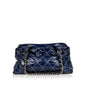 Chanel Blue Patent White Stitch Tote