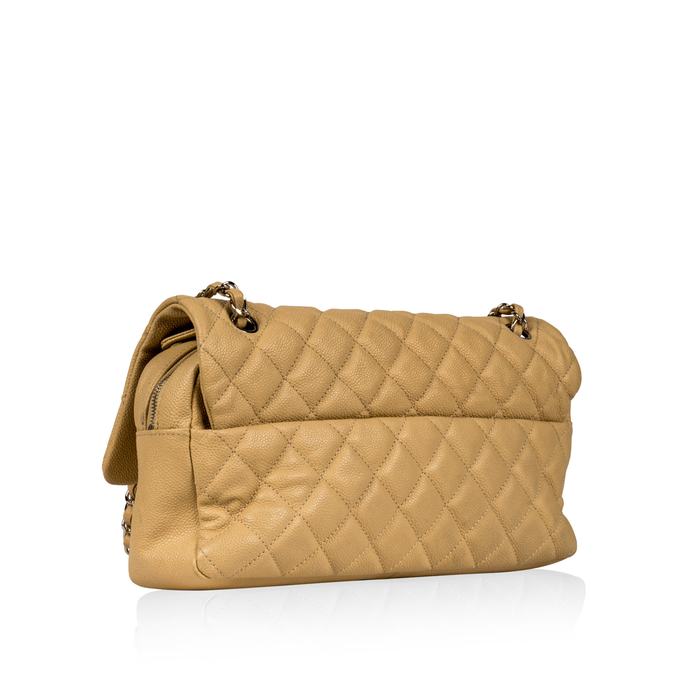 Chanel Classic Flap Caviar Silver Shoulder Bag Style 21