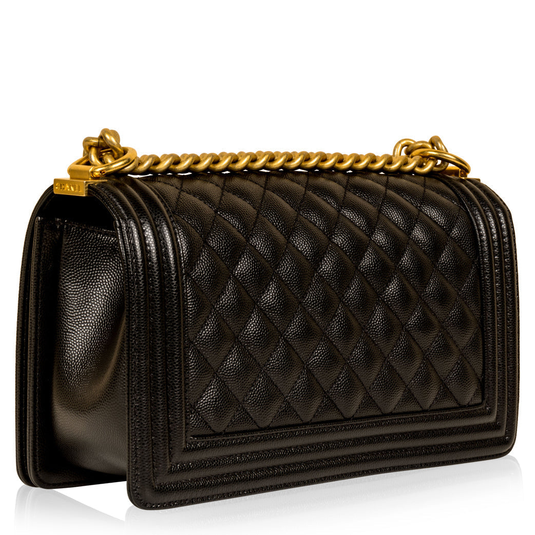 Chanel Boy Bag Caviar Black Shoulder Bag Style 6