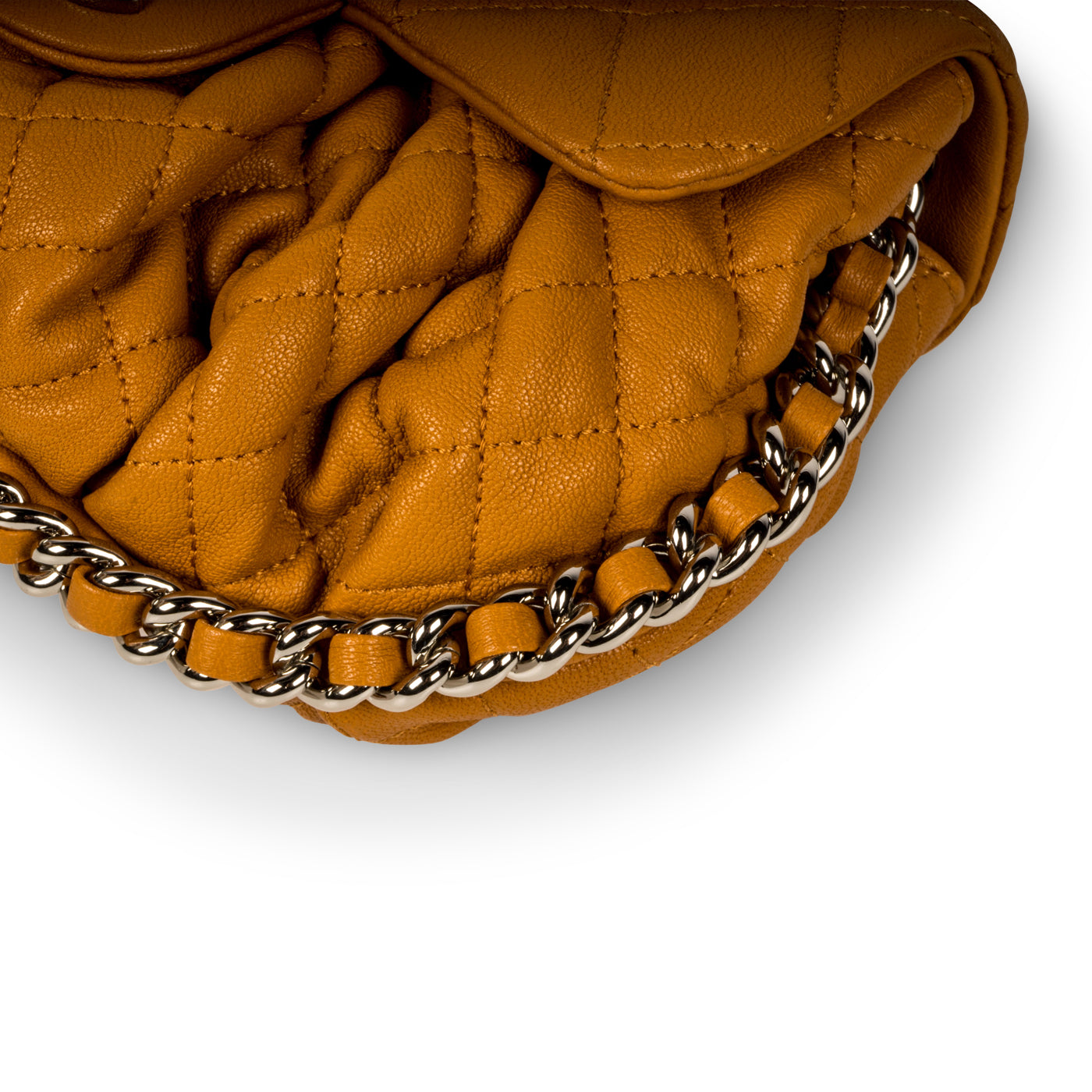 Chain Around Crossbody Bag - Mustard - SHW