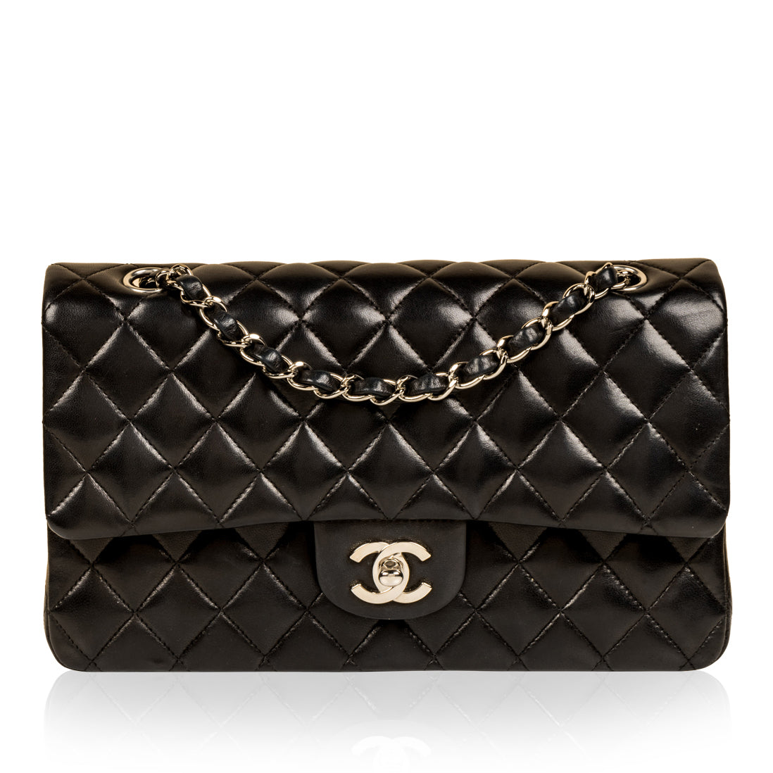 Chanel Classic Flap Lambskin Black Shoulder Bag Style 140