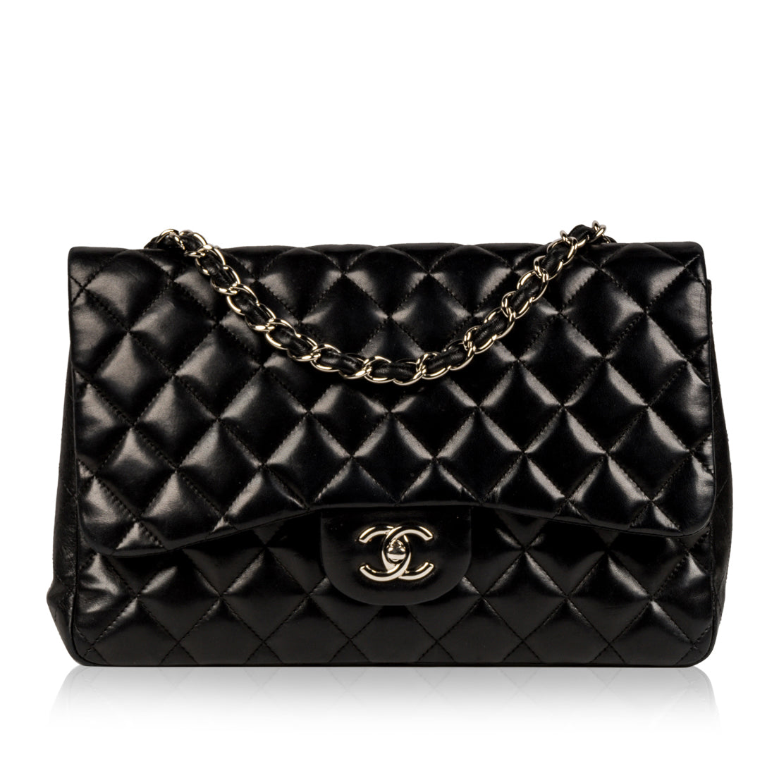 Chanel Classic Flap Lambskin Black Shoulder Bag Style 56