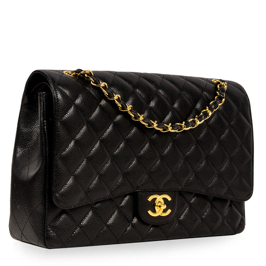 Chanel Classic Flap Bag Maxi - Caviar - Black - Ghw
