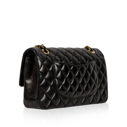 Chanel Classic Flap Lambskin Black Shoulder Bag Style 142