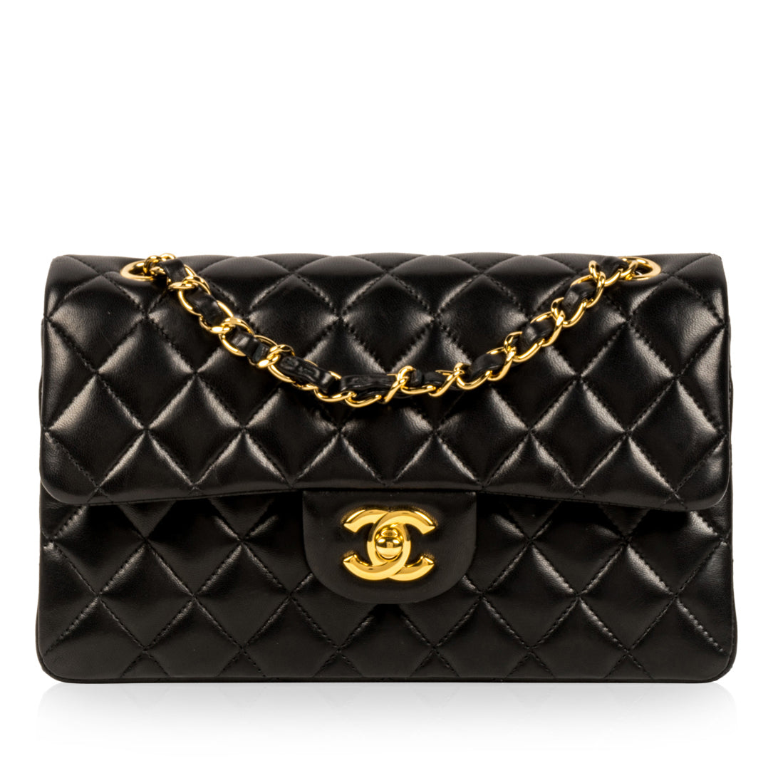 Chanel Classic Flap Lambskin Black Shoulder Bag Style 262
