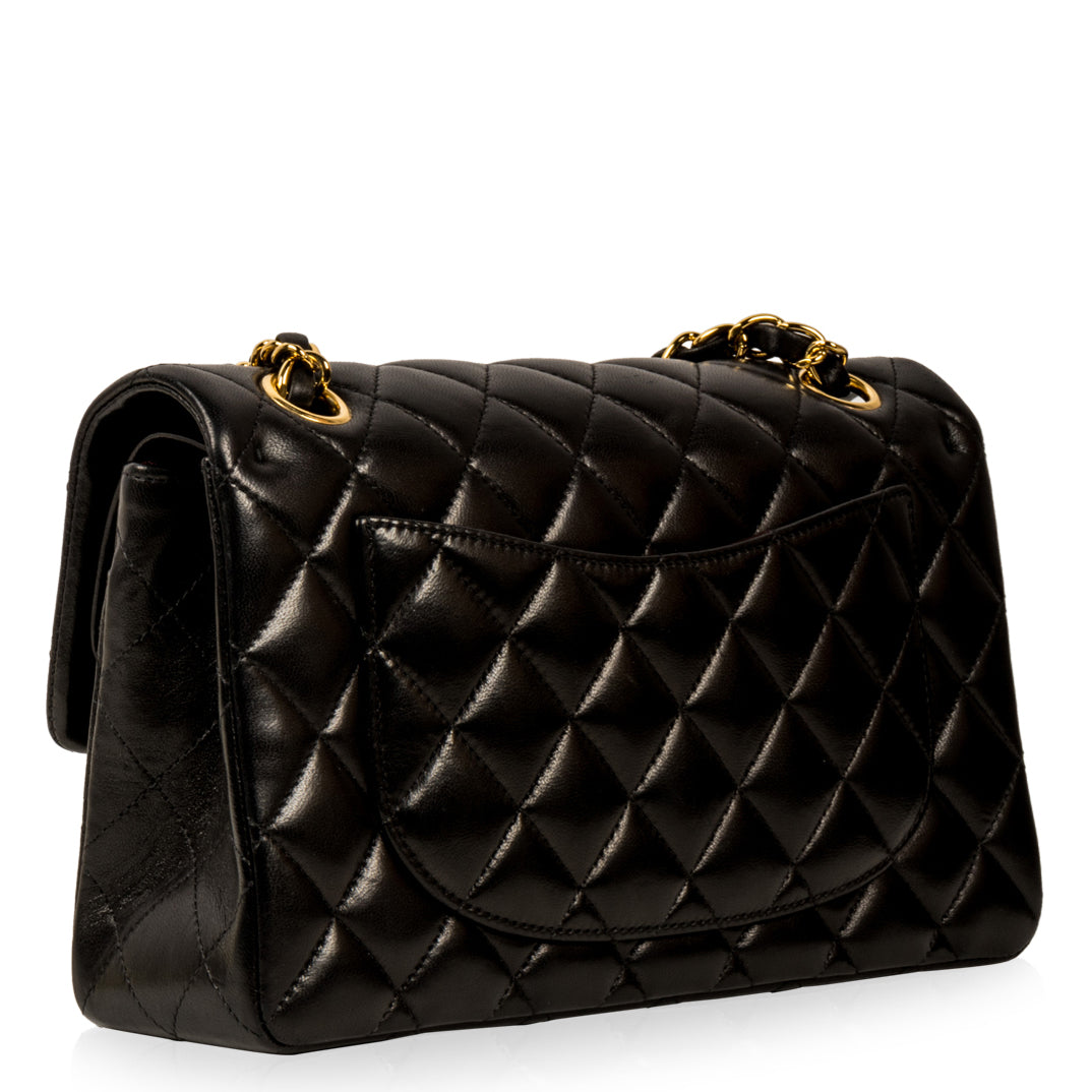 Chanel Classic Flap Lambskin Black Shoulder Bag Style 262