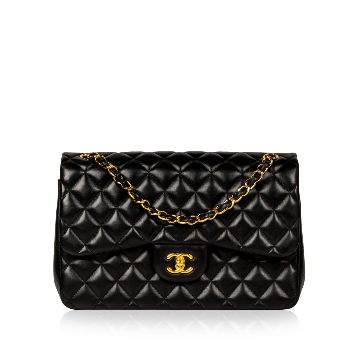 Chanel Classic Flap Lambskin Black Shoulder Bag Style 58