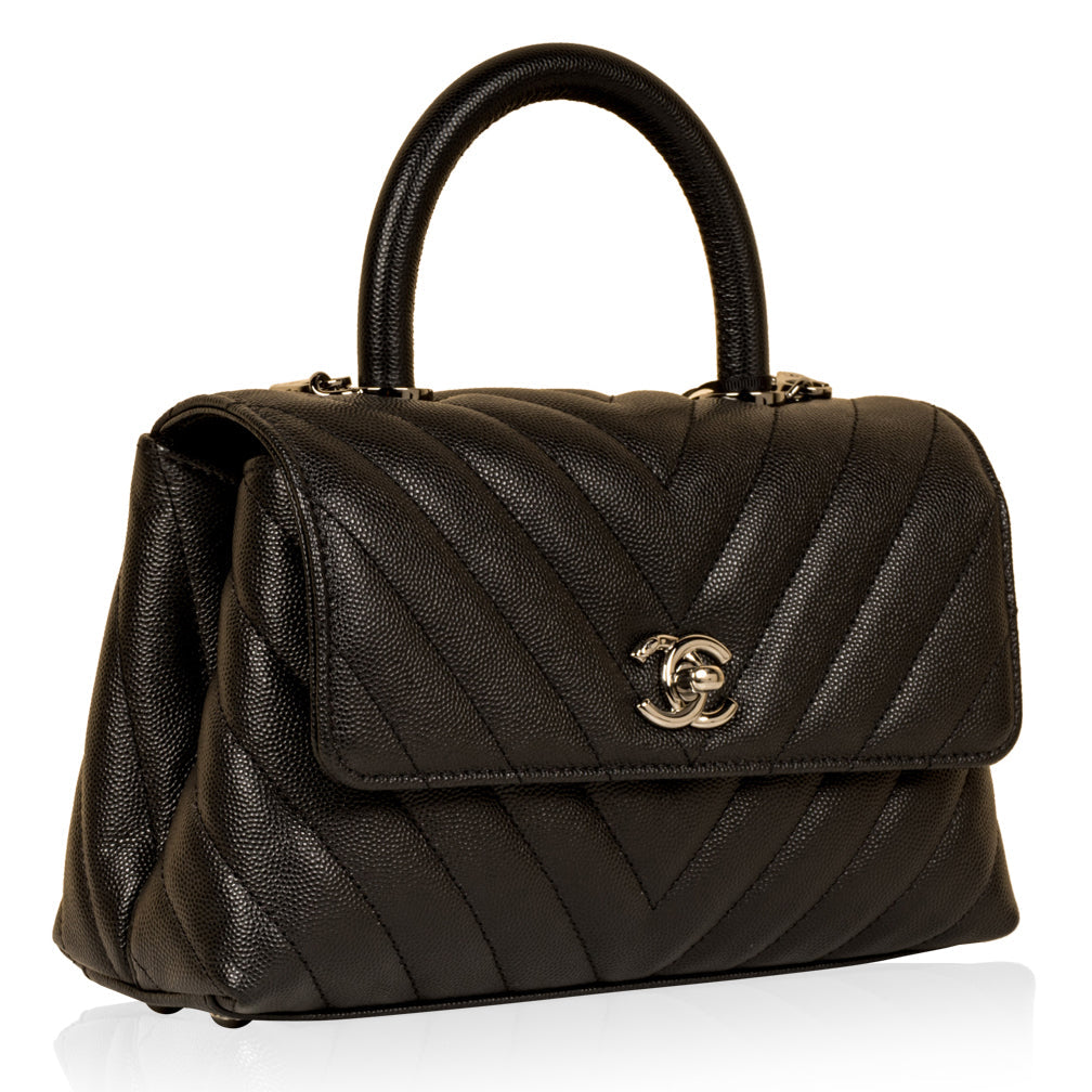 Chanel Coco Handle Caviar Black Shoulder Bag Style 7