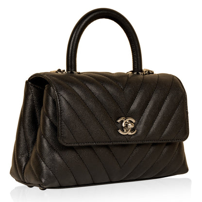 Chanel Coco Handle Caviar Black Shoulder Bag Style 7