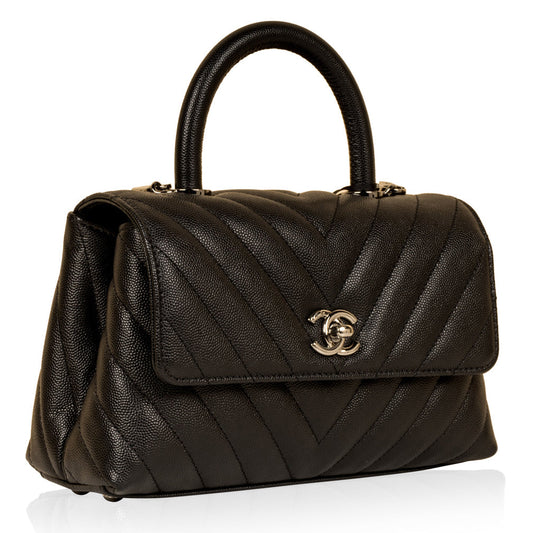 Chanel Coco Handle Caviar Black Shoulder Bag Style 7
