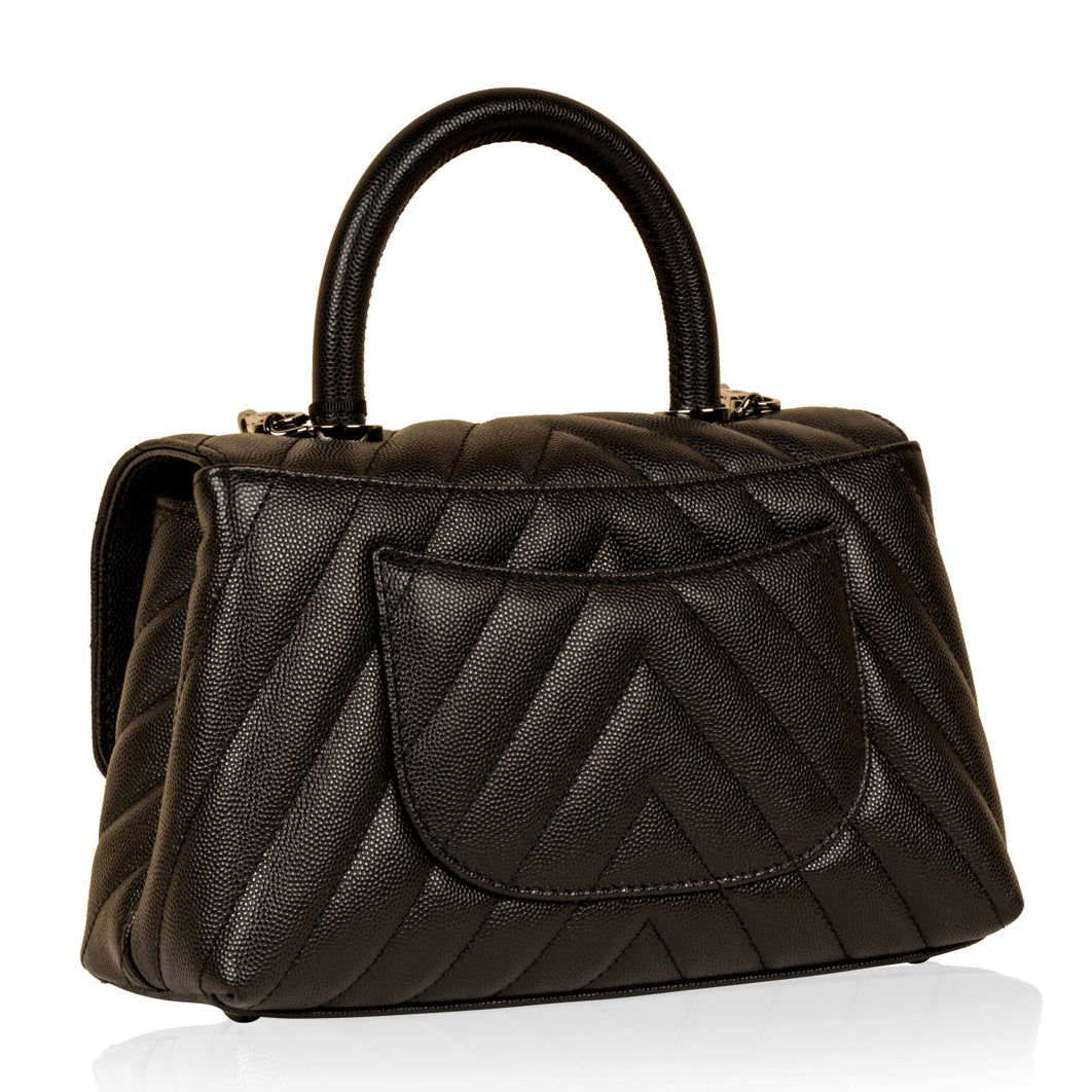 Chanel Coco Handle Caviar Black Shoulder Bag Style 7
