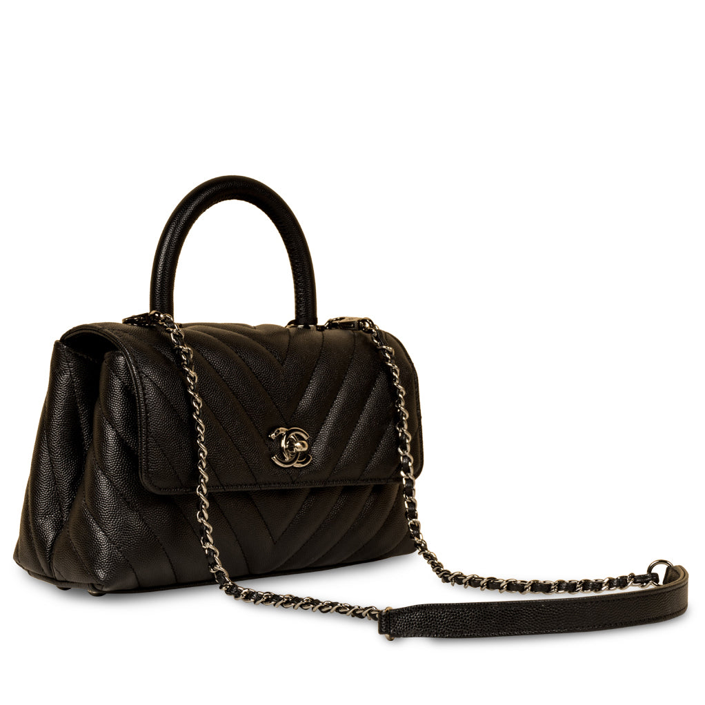 Chanel Coco Handle Caviar Black Shoulder Bag Style 7