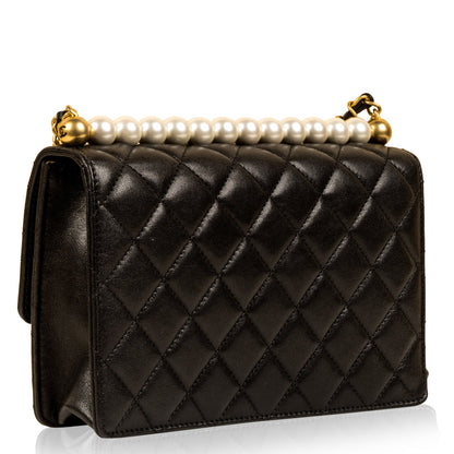 Chanel Classic Flap Lambskin Black Shoulder Bag Style 345
