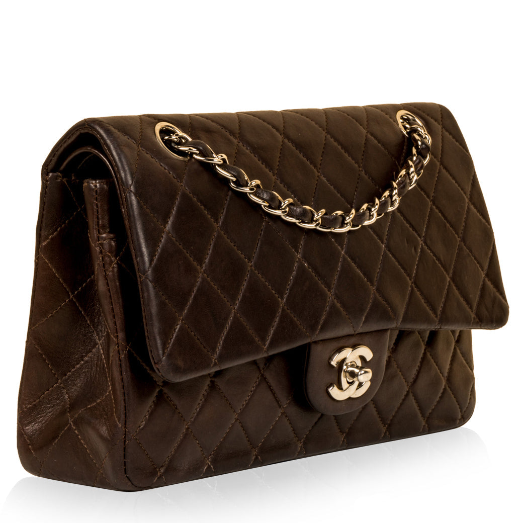 Chanel Classic Flap Lambskin Brown Shoulder Bag Style 3