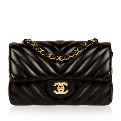 Chanel Classic Flap Lambskin Black Shoulder Bag Style 205