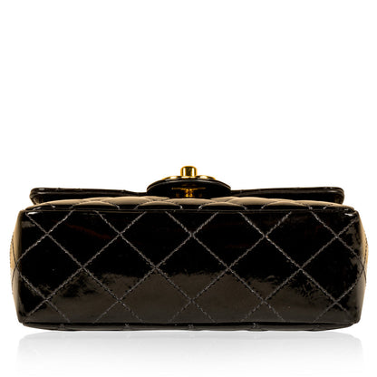 Chanel Classic Flap Patent Leather Black Shoulder Bag Style 12