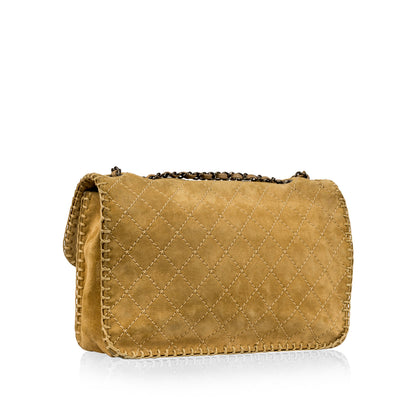 Chanel Boy Leather Beige Shoulder Bag