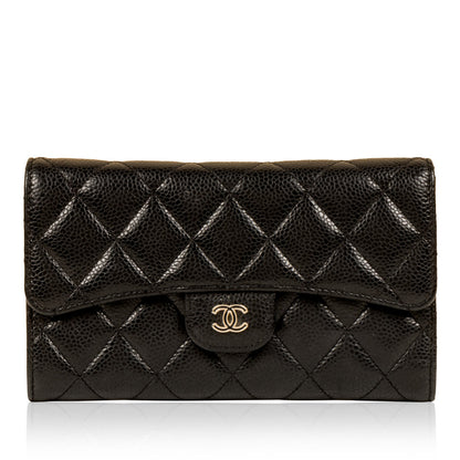 Chanel Long Flap Wallet - Caviar