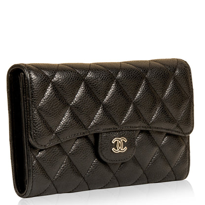 Chanel Long Flap Wallet - Caviar