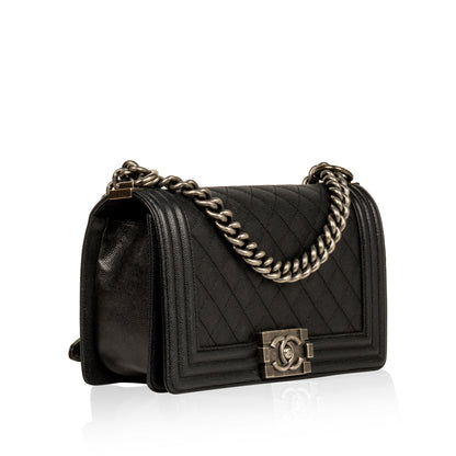 Chanel Boy Bag Caviar Black Shoulder Bag Style 14