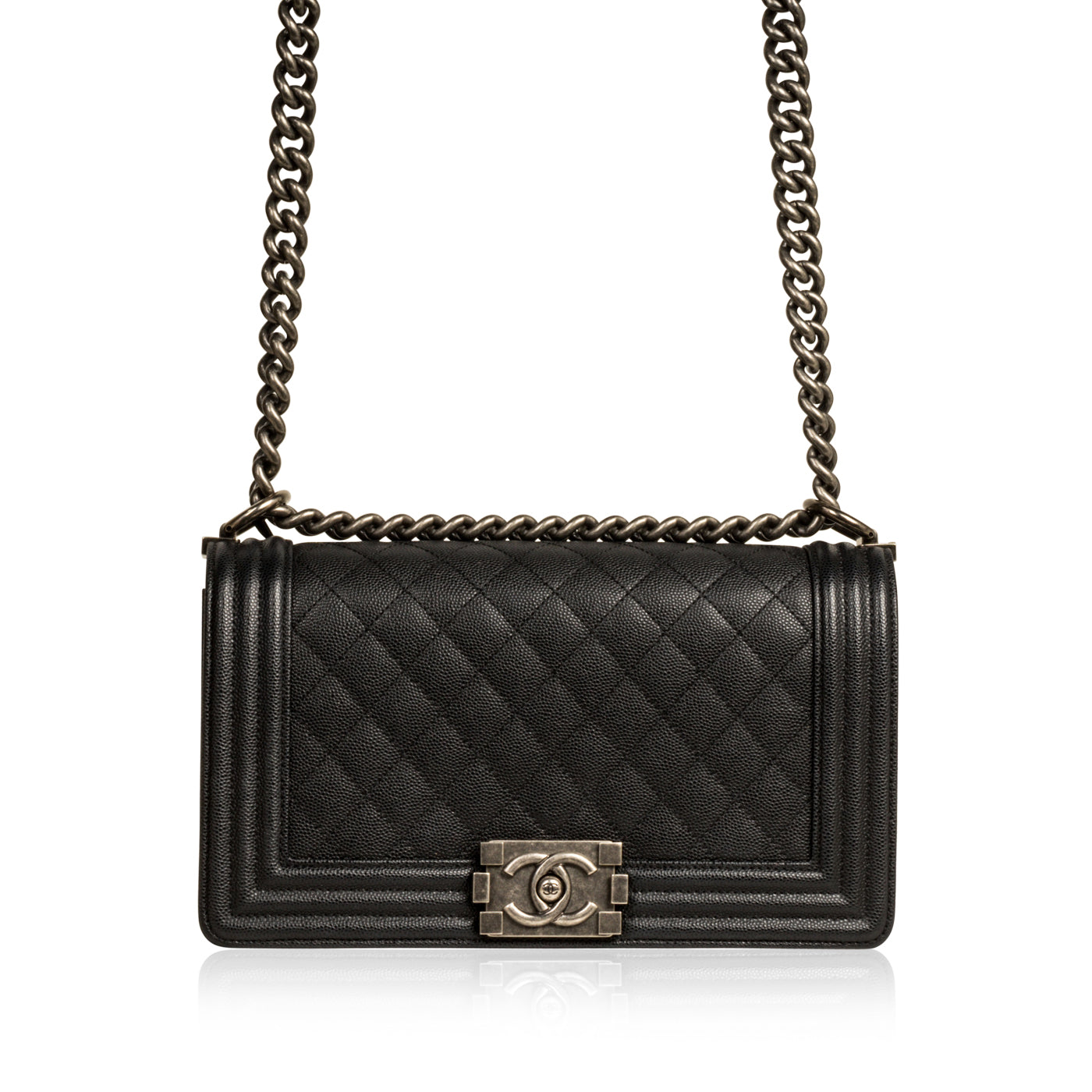 Chanel Boy Bag Caviar Black Shoulder Bag Style 14