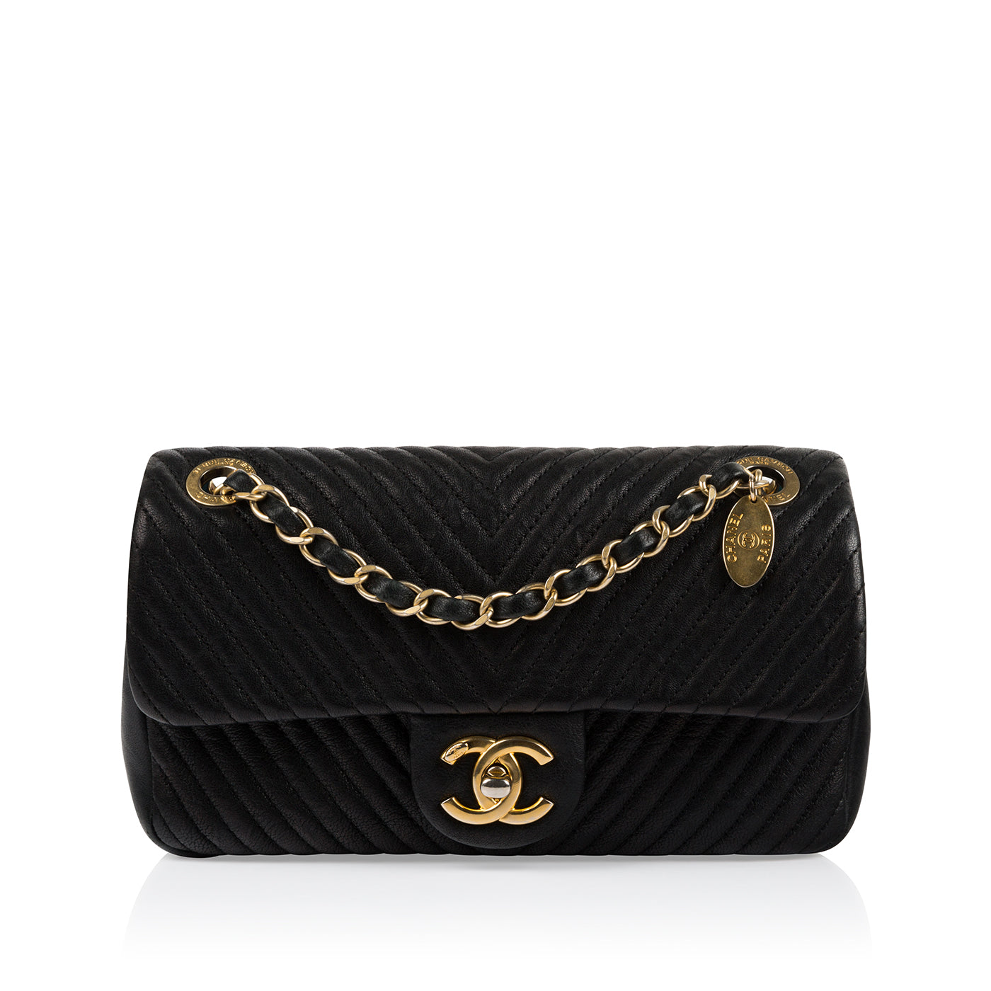 Chanel Classic Flap Leather Black Shoulder Bag Leather