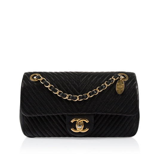 Chanel Classic Flap Leather Black Shoulder Bag Leather