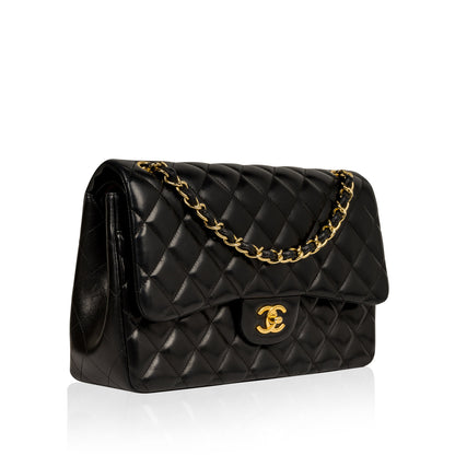 Chanel Classic Flap Lambskin Black Shoulder Bag Style 82
