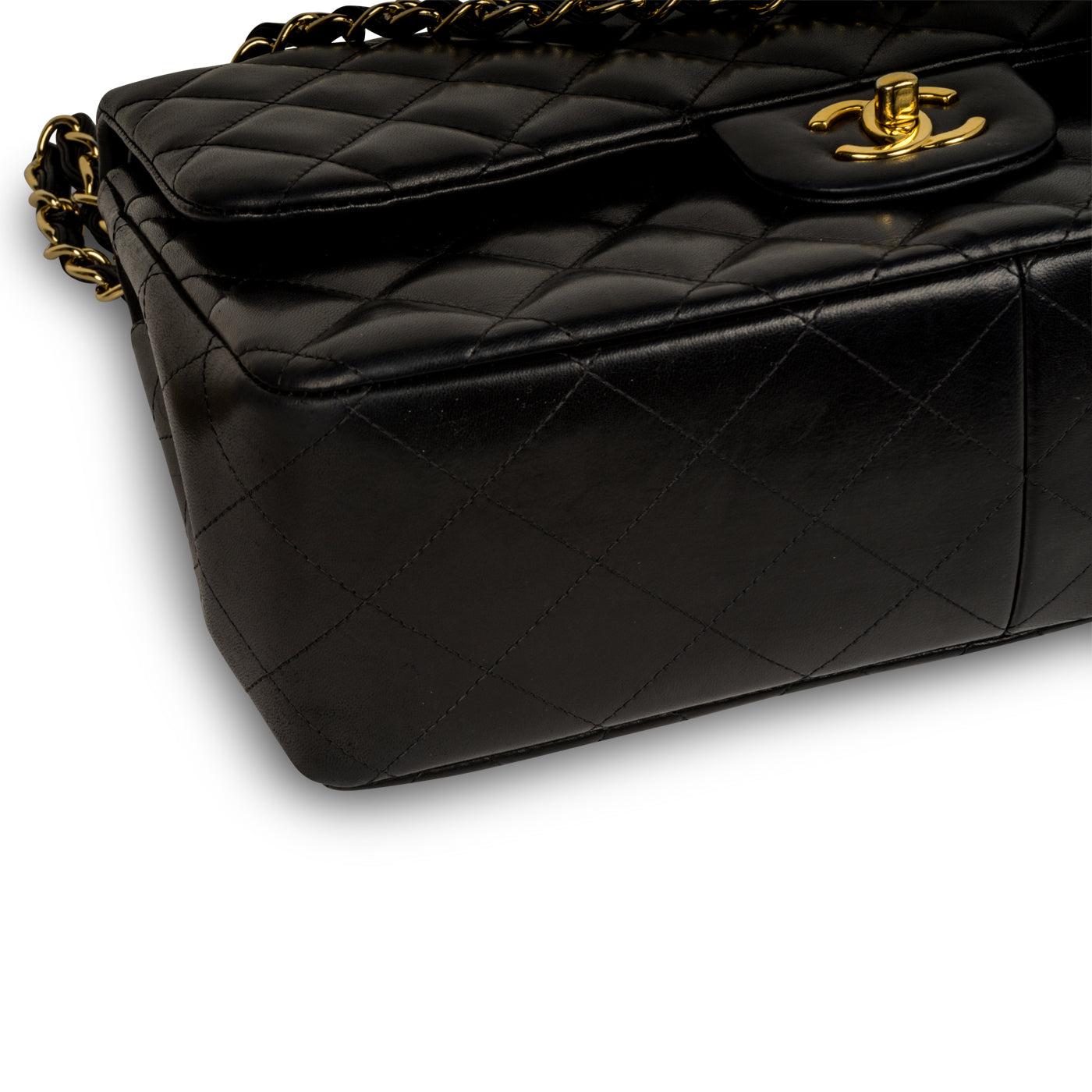Chanel Classic Flap Lambskin Black Shoulder Bag Style 82