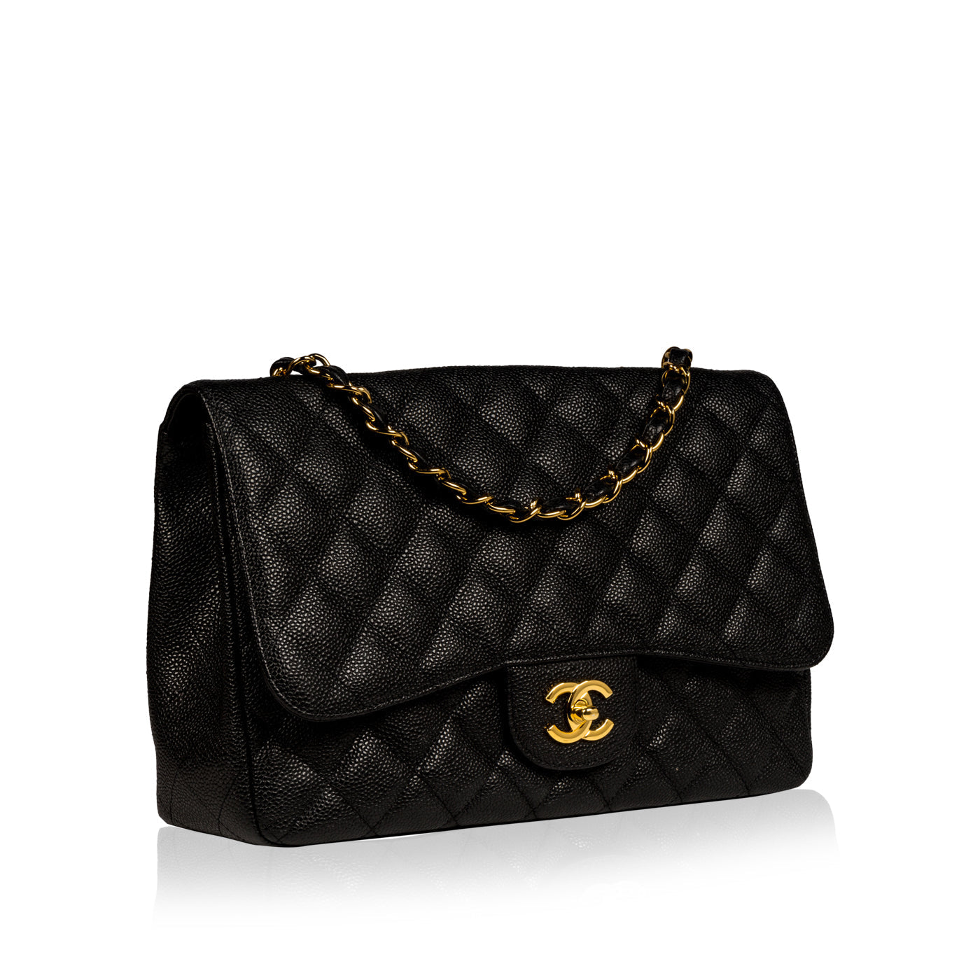 Chanel Classic Flap Caviar Black Shoulder Bag Style 56