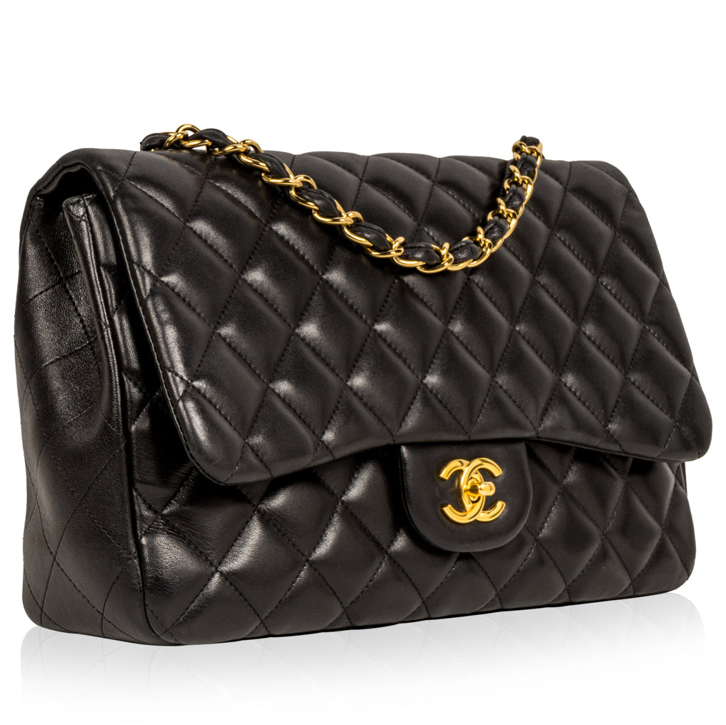 Chanel Classic Flap Lambskin Black Shoulder Bag Style 80