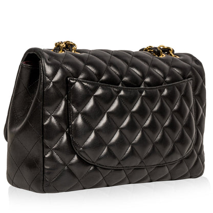 Chanel Classic Flap Lambskin Black Shoulder Bag Style 80