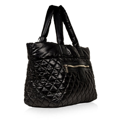 Chanel Shopping Tote Quilted Black Tote Bag Quilted