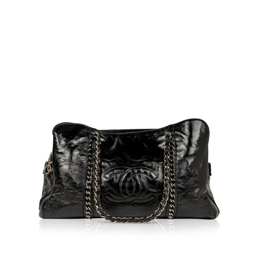 Chanel Timeless Patent Leather Black Tote Bag