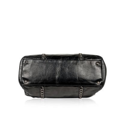 Chanel Timeless Patent Leather Black Tote Bag