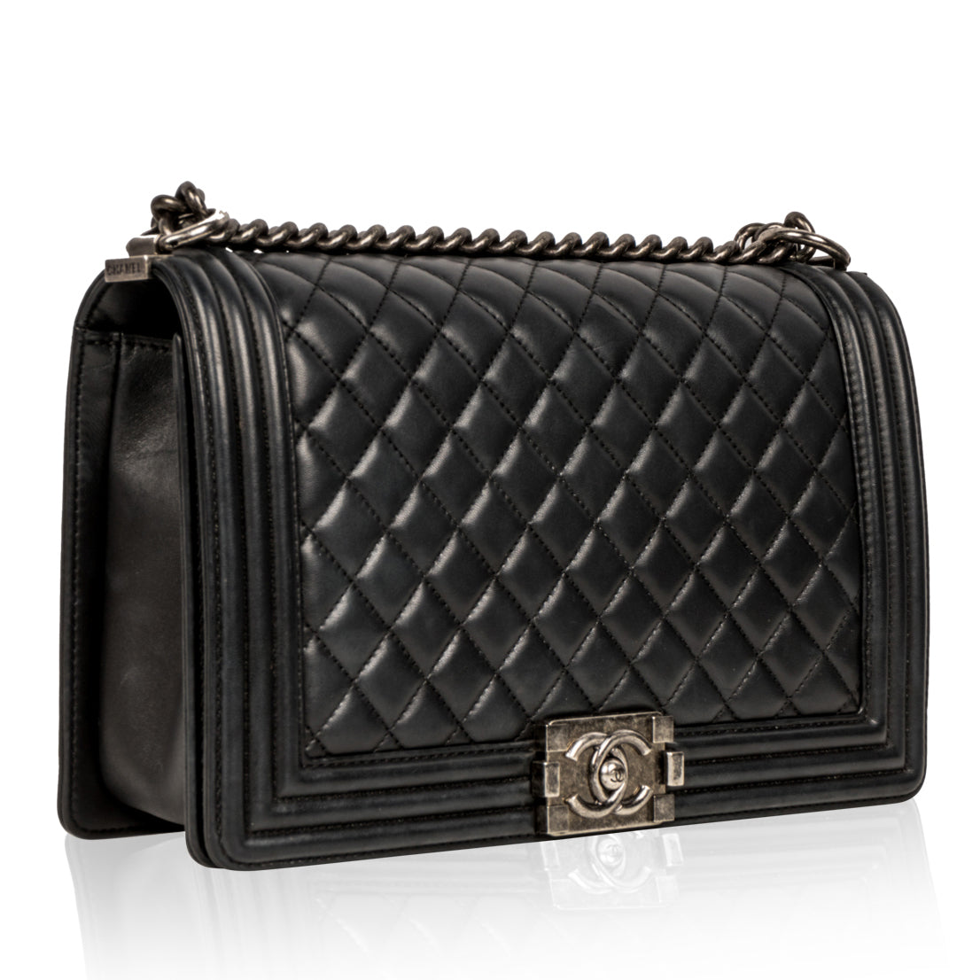 Chanel Boy Bag Lambskin Black Shoulder Bag Style 64