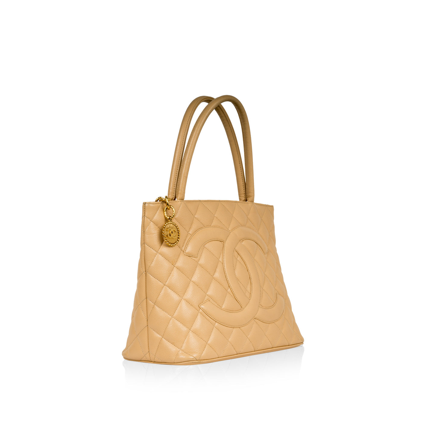 Chanel Medallion Caviar Gold Tote Bag