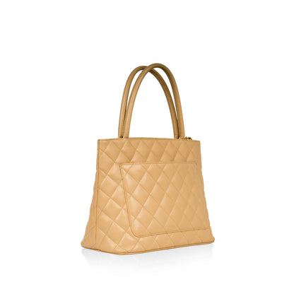 Chanel Medallion Caviar Gold Tote Bag