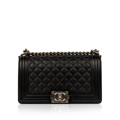 Chanel Boy Bag Caviar Black Shoulder Bag Style 7