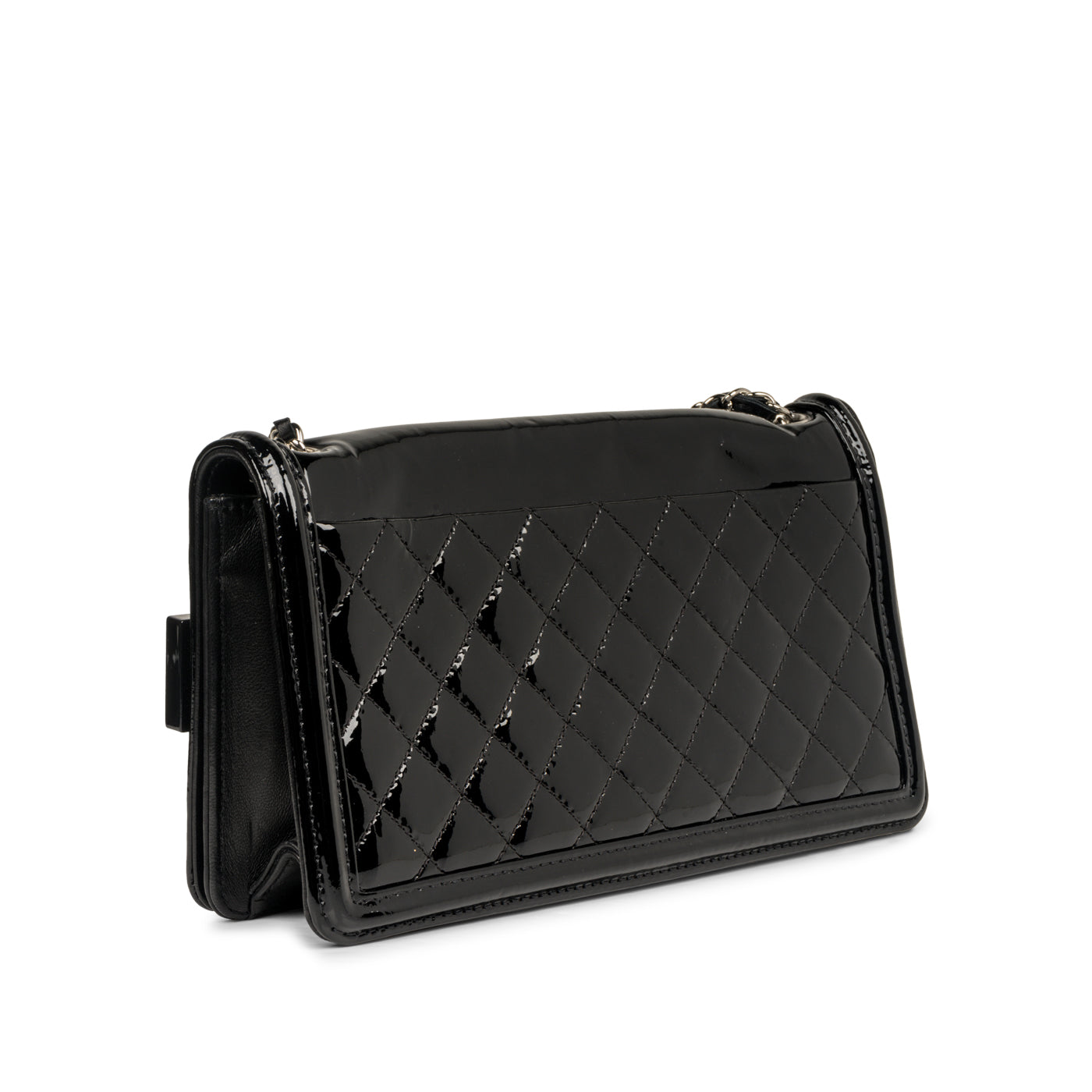 Chanel Boy Bag Patent Leather Black Shoulder Bag